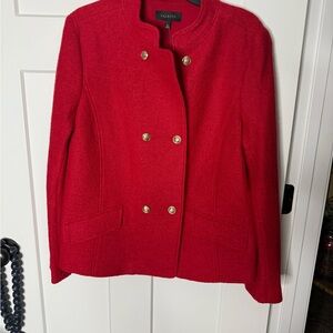 Talbots Red Blazer Structured Double-Breasted